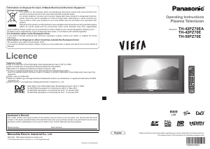 Manual Panasonic TH-50PZ70E Viera Plasma Television