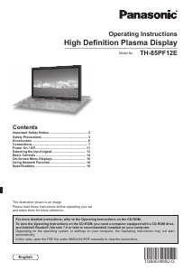 Manual Panasonic TH-85PF12E Plasma Television