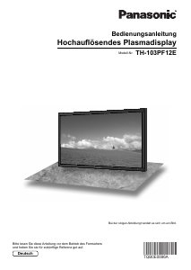 Bedienungsanleitung Panasonic TH-103PF12E Plasma fernseher