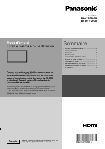 Mode d’emploi Panasonic TH-50PF20ER Téléviseur plasma
