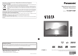 Bruksanvisning Panasonic TH-50PY700F Viera Plasma TV