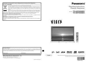 Manual Panasonic TH-42PX600EN Viera Plasma Television