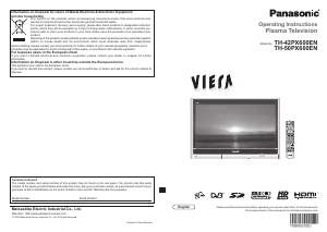 Bruksanvisning Panasonic TH-42PX600EN Viera Plasma TV