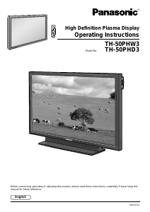 Bruksanvisning Panasonic TH-50PHW3 Plasma TV