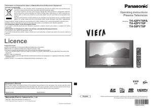 Manual Panasonic TH-50PY70P Viera Plasma Television