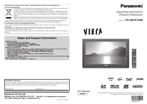 Manual Panasonic TH-50PX720B Viera Plasma Television