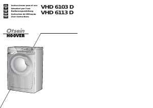Handleiding Hoover VHDS 6103 D07S Wasmachine