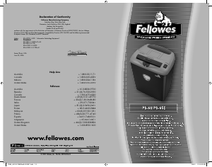 Mode d’emploi Fellowes PS-60 Powershred Destructeur