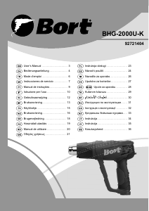 Brugsanvisning Bort BHG-2000U-K Varmluftpistol