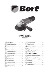 Manuál Bort BWS-600U Úhlová bruska
