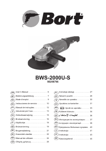Εγχειρίδιο Bort BWS-2000U-S Γωνιακός τροχός