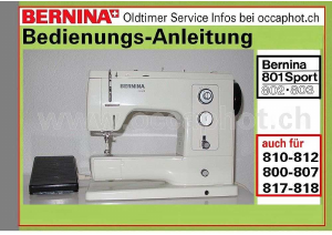 Bedienungsanleitung Bernina 812 Nähmaschine