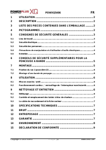 Mode d’emploi Powerplus POWXQ5406 Ponceuse à bande