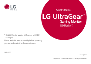 Bruksanvisning LG 24GL600F-B UltraGear LED skärm
