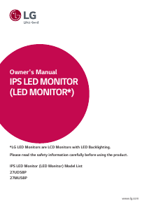 Bruksanvisning LG 27UD58P-B LED skärm