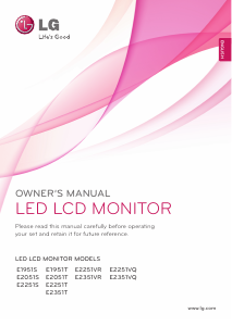 Bruksanvisning LG E2351T-BN LED skärm