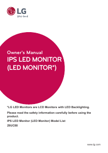 Bruksanvisning LG 29UC88-B LED skärm