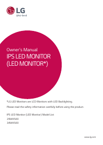 Bruksanvisning LG 34WK500-P LED skärm
