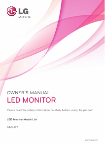 Bruksanvisning LG 24GM77-B LED skärm