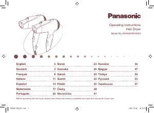 Manual Panasonic EH-5263 Secador de cabelo