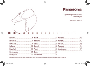 Manual Panasonic EH-2271 Secador de cabelo
