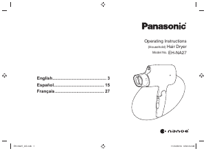 Mode d’emploi Panasonic EH-NA27 Sèche-cheveux