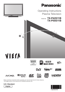 Bruksanvisning Panasonic TX-P50S11B Viera Plasma TV
