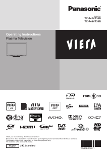 Bruksanvisning Panasonic TX-P46VT20B Viera Plasma TV
