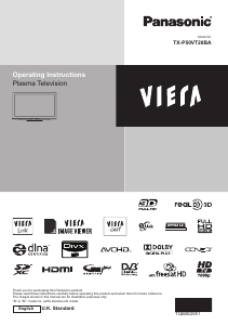 Bruksanvisning Panasonic TX-P50VT20BA Viera Plasma TV