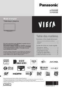 Mode d’emploi Panasonic TX-P42V20E Viera Téléviseur plasma