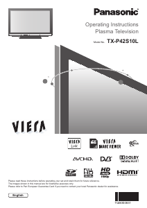 Manual Panasonic TX-P42S10L Viera Plasma Television