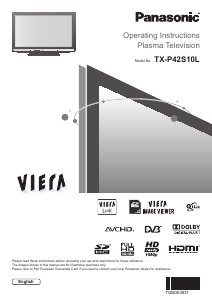 Bruksanvisning Panasonic TX-P42S10L Viera Plasma TV
