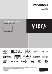 Bruksanvisning Panasonic TX-P50V20L Viera Plasma TV