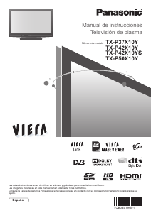 Manual de uso Panasonic TX-P42X10YS Viera Televisor de plasma