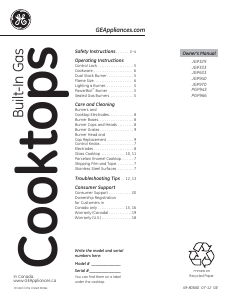 Mode d’emploi GE PGP943DETBB Table de cuisson