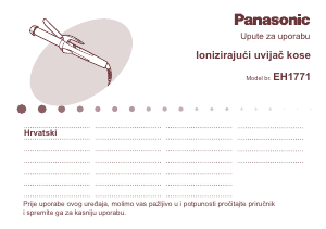 Priručnik Panasonic EH-1711 Uređaj za oblikovanje kose