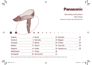 Manual Panasonic EH-5572 Hair Dryer