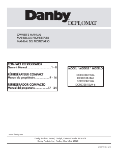 Handleiding Danby DCR033B1SLM Koelkast