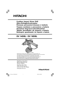 Manuale Hitachi DV 14DBL Trapano avvitatore