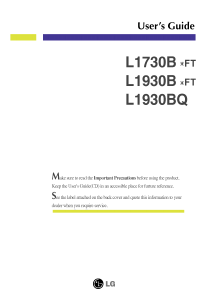 Bruksanvisning LG L1730BSFT LCD skärm