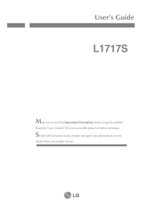 Bruksanvisning LG L1717S-SN LCD skärm