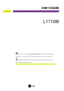Bruksanvisning LG L1710M LCD skärm