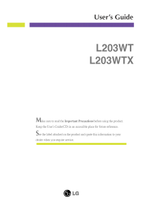 Bruksanvisning LG L203WT-BF LCD skärm