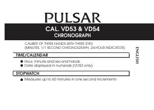 Handleiding Pulsar PT3993X1 Regular Horloge