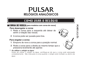 Manual Pulsar PS9601X1 Regular Relógio de pulso