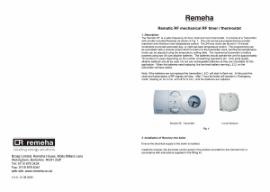 Manual Remeha Rematic RF Thermostat