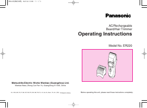 Manual de uso Panasonic ER-220 Cortapelos