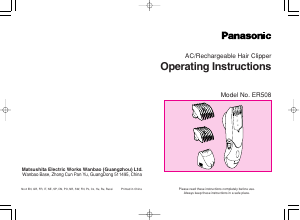 Handleiding Panasonic ER-508 Tondeuse