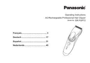 Mode d’emploi Panasonic ER-FGP72 Tondeuse