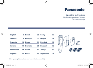 Manual Panasonic ER-5209 Aparador de cabelo